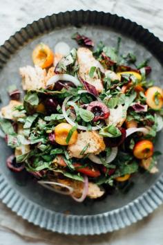 A MIDSUMMER CHERRY & AMARANTH PANZANELLA SALAD