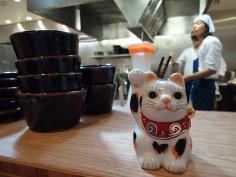 Maneki-neko ("lucky cat") in the Koya kitchen in London. #chinesefood #wishlist