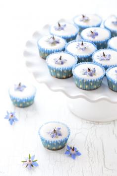 Almond Fairy Cakes with Candied Borage Flowers from @LoveAndOliveOil | Lindsay Landis
