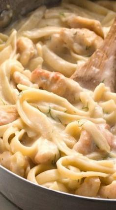 Creamy Dill Chicken Pasta Recipe ~ a quick weeknight dinner idea that a whole family will love!