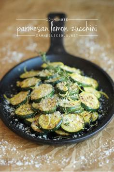 Parmesan Lemon Zucchini - The most amazing zucchini dish made in just 10 min. It's so easy, you'll want to make this every single night!