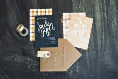 Love that plaid - invitations from Fresh Is The Earth (via Oh So Beautiful Paper)
