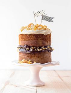 ... towering hazelnut praline cake ...