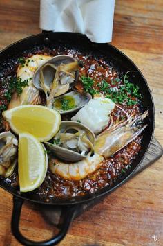 Seafood Paella at MoVida Bar de Tapas in Melbourne, Australia. #wishlist #seafood #tapas #paella
