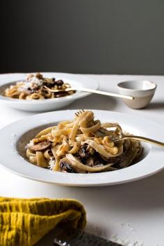A CUP OF JO: Fettuccine with Mushrooms, Walnuts and Parmesan