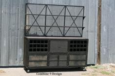 Vintage Industrial Liquor Cabinet/Bar. Urban, Loft Decor. Hutch, media console, bar cart, Mid Century Modern, credenza