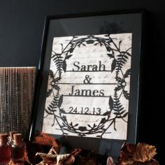 Image of Personalised First Anniversary Paper Cut