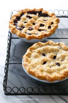 Fresh Blueberry Pie from www.loveandoliveo...