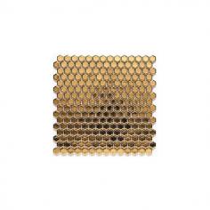Merola Tile Bits Hex Gold 3/4 In. - 12 In. x 12 In. Metallic Glazed Porcelain Mosaic Wall Tile - FCP34BHG at The Home Depot ($125) found on Polyvore