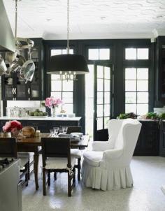 Windsor Smith black and white kitchen.