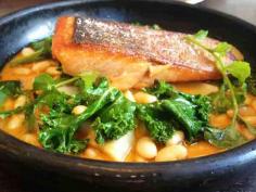 Ocean trout, white beans, fennel - at  4 Fourteen Restaurant Surry Hills Sydney  www.sydneycool.co...