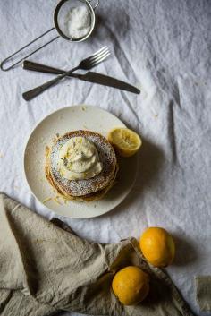 meyer lemon ricotta pancakes with chamomile whip