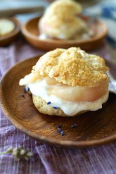 PEACH SHORTCAKES WITH LAVENDER CREAM