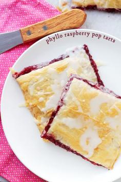 Phyllo Raspberry Pop Tarts with Vanilla Glaze