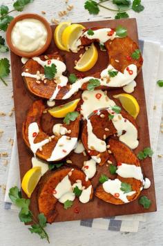 CINNAMON ROASTED PUMPKIN WITH YOGHURT AND PINE NUTS