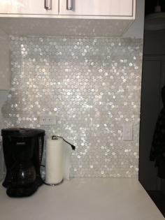 mother of pearl small rounds backsplash