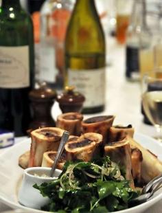 Roasted bone marrow with flat parsley onion salad at St John in London. #wishlist