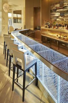 Bar at the Fairmont Baku, Flame Towers, Baku, Azerbaijan designed by Hirsch Bedner Associates (HBA)