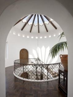 Mirabella ~ Ocean View Hope Ranch. Interesting domed ceiling, and delicate iron railing.