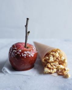 salted caramel apples and white-chocolate caramel corn