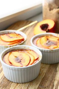 Creme Brulee with Candied Peaches