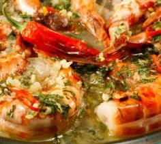 Baked Shrimp with Rich Chive Sauce Recipe