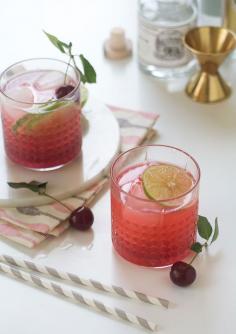 Sour Cherry Gin and Tonic