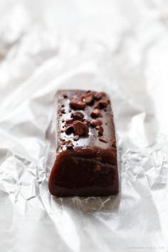 Dark Chocolate Caramels with Cocoa Nibs from www.loveandoliveo...