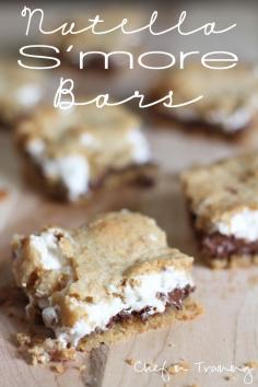 Nutella S'more Bars! Heaven in your mouth!  This may be the best flavor combination EVER!