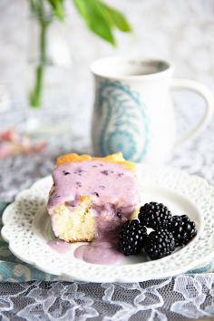 The Best Coffee Cake with Blackberry Glaze