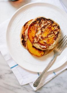 Peach and oat pancakes (gluten free) - cookieandkate.com