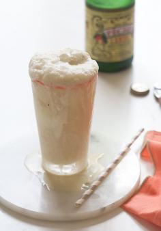Peach Lambic Float with Whiskey Ice Cream