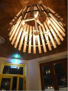 Wooden ceiling lamp at PROVENCE By Antoine. Read more on chopinandmysaucep...