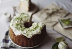 Bergamot bundt cake with whipped coconut cream and lime zest