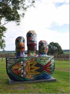 Sculpture on the grounds of Yabby Lake wines, Mornington Peninsula, Victoria. Read more about our wine tasting trip on our blog ChopinandMysaucepan.