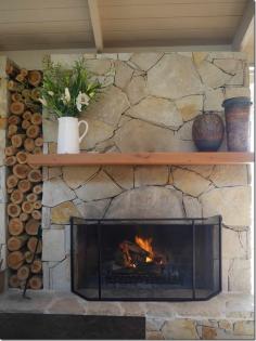 Fireplace at Yabby Lake Vineyard, Mornington Peninsula, Victoria. Read more about our wine tasting trip on our blog ChopinandMysaucepan.