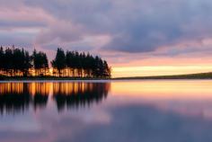 The lake at sunset