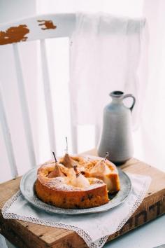 Carrot & Walnut Cake with Pears