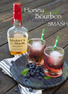 Honey Basil Bourbon Blueberry Smash