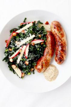 Grilled Chicken Sausages & Kale Salad