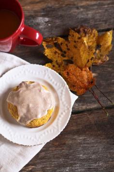 pumpkin scones with spiced glaze