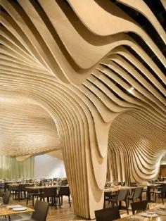 Wooden waves | BANQ Restaurant by Office Ad