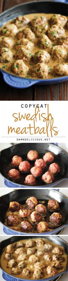 
                        
                            Swedish Meatballs - Nothing beats homemade meatballs smothered in a creamy gravy sauce, and they taste much better than the IKEA version!
                        
                    