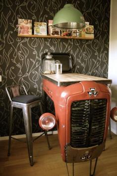 
                        
                            Old Massey Fergusson tractor repurposed as a piece of industrial design for in your interior | Recyclart
                        
                    
