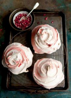 
                        
                            pink swirl meringues with pomegranate syrup
                        
                    