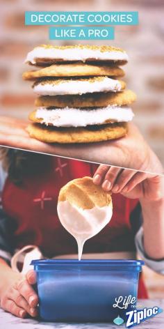 
                        
                            Say yes to edible glitter, and bring on some sparkly smiles when you make these sophisticated, opalescent, yummy cookies! Learn to decorate like the best with Ziploc® - we’re looking at you, @Joanna Hawley / Jojotastic!
                        
                    
