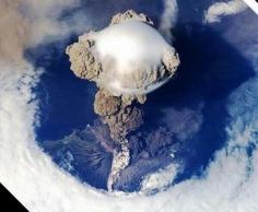 Volcano Eruption View from Space