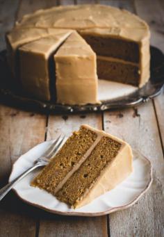 Brown Butter Pumpkin Spice Cake with Penuche Frosting