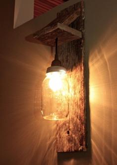 Mason Jar Light Wall Fixture on Etsy