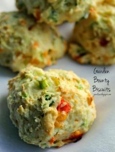 Jo and Sue: Garden Bounty Biscuits (with fresh Zucchini, Tomato, Garlic, Green Onion)